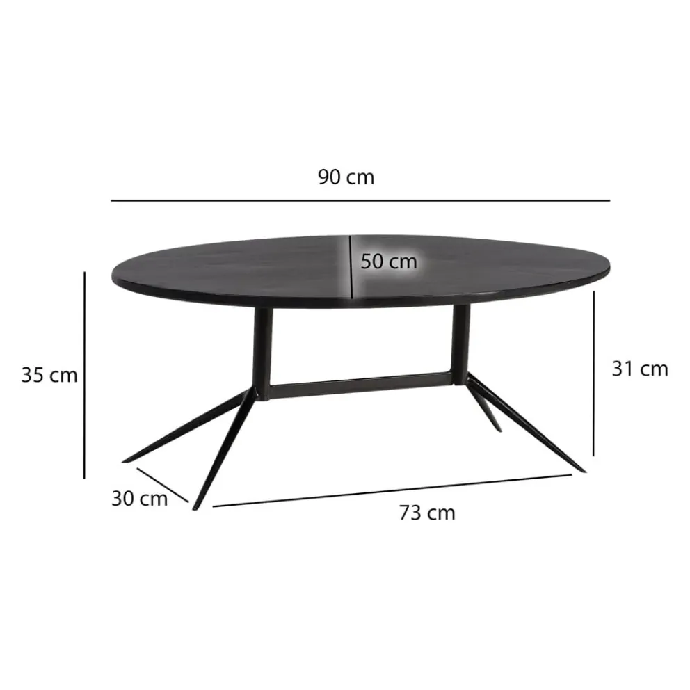 MID.YOU Klubtisch Mango schwarz New
