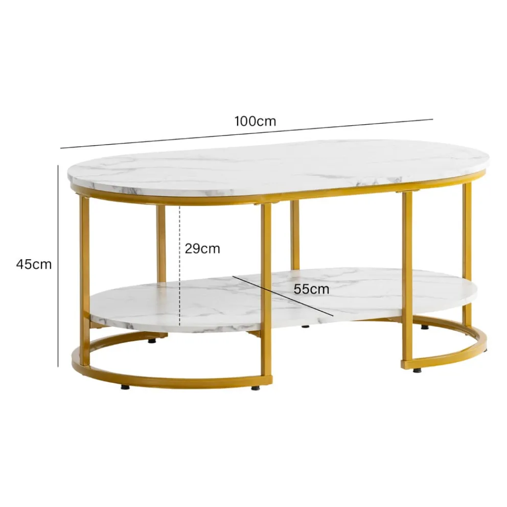 MID.YOU Klubtisch Marmor weiss Online