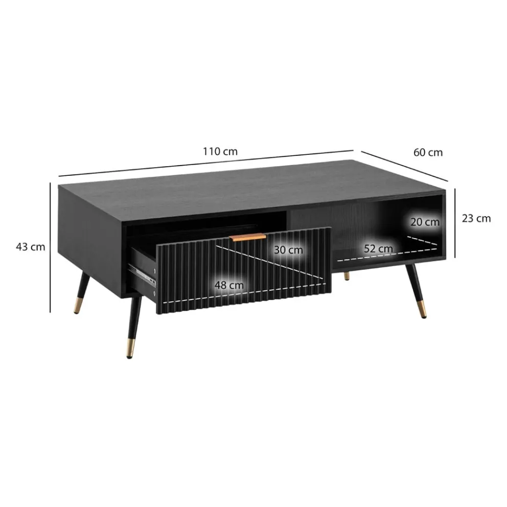 MID.YOU Klubtisch Modern schwarz Hot