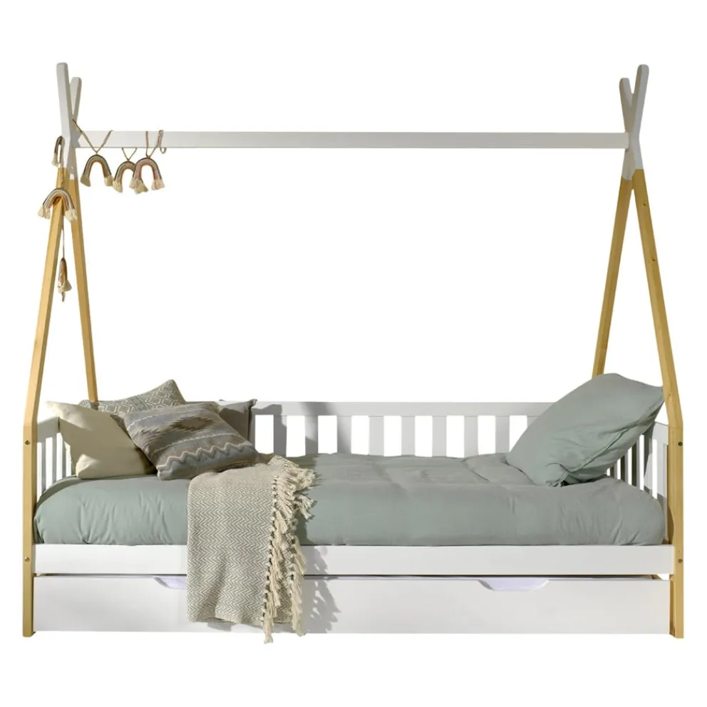 MID.YOU Kojenbett Tipi kieferfarbig, weiss Hot