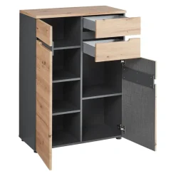 Voleo Kommode Detroit eichefarbig, graphitgrau Outlet