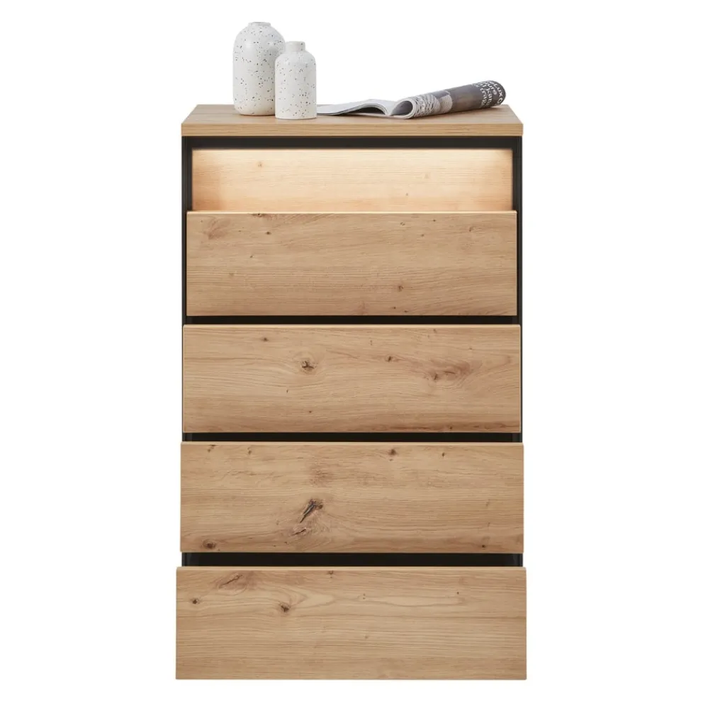 Voleo Kommode Edra eichefarbig, schwarz Clearance