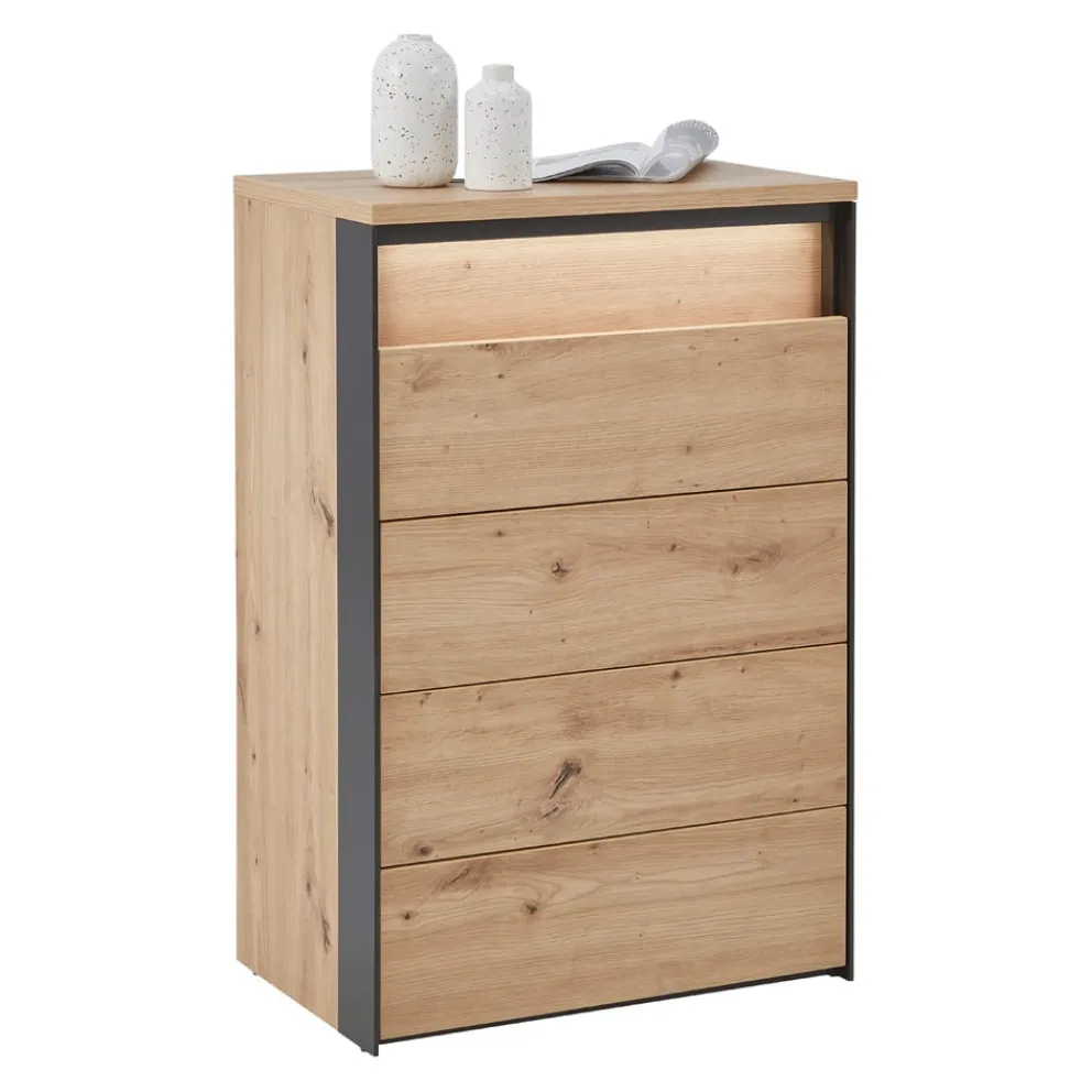 Voleo Kommode Edra eichefarbig, schwarz Clearance