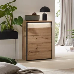 Voleo Kommode Edra eichefarbig, schwarz Hot