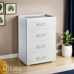 Sikelia Kommode Living betongrau, weiss