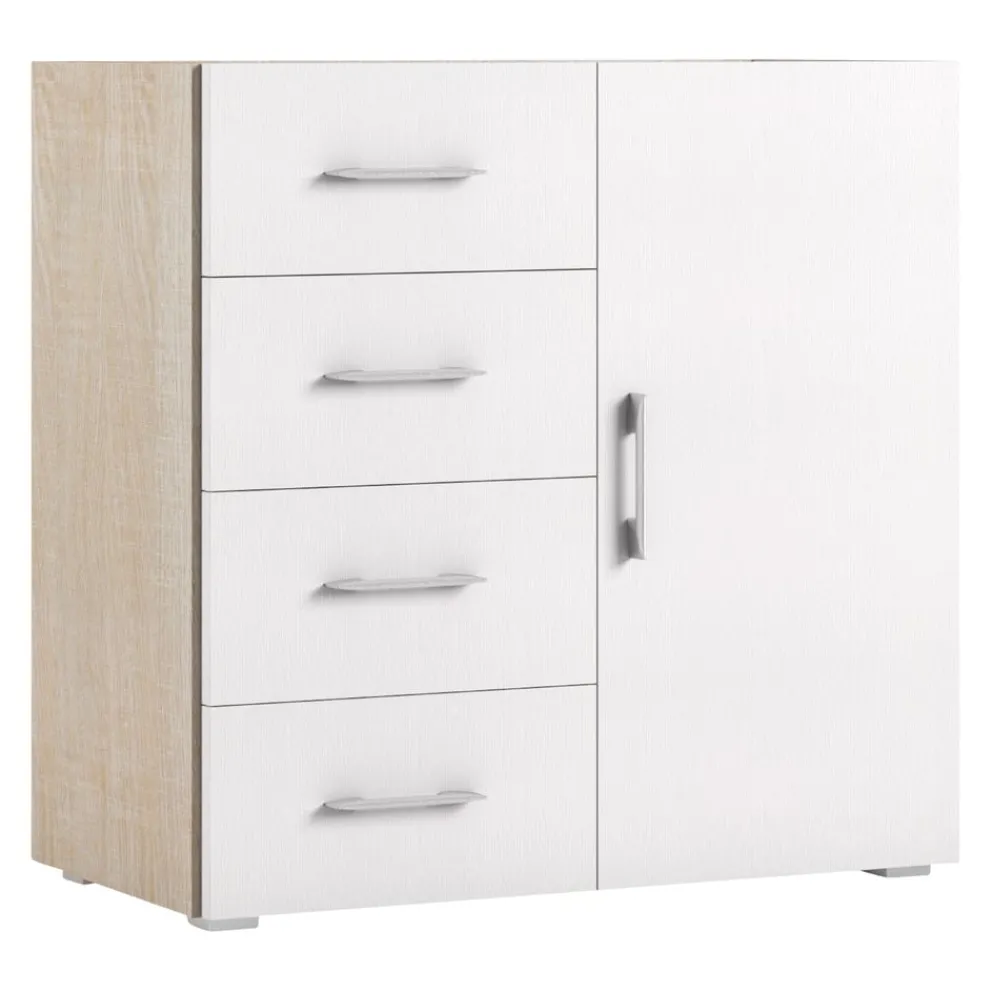 Sikelia Kommode Living eichefarbig, weiss New