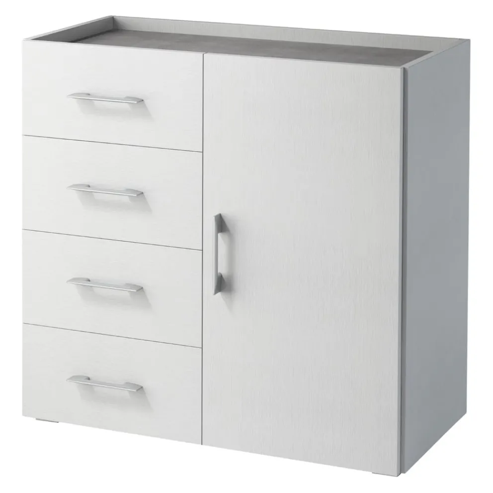 Sikelia Kommode Living betongrau, weiss Discount