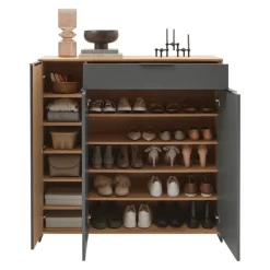 Dieter Knoll Kommode Riva anthrazit, eichefarbig New