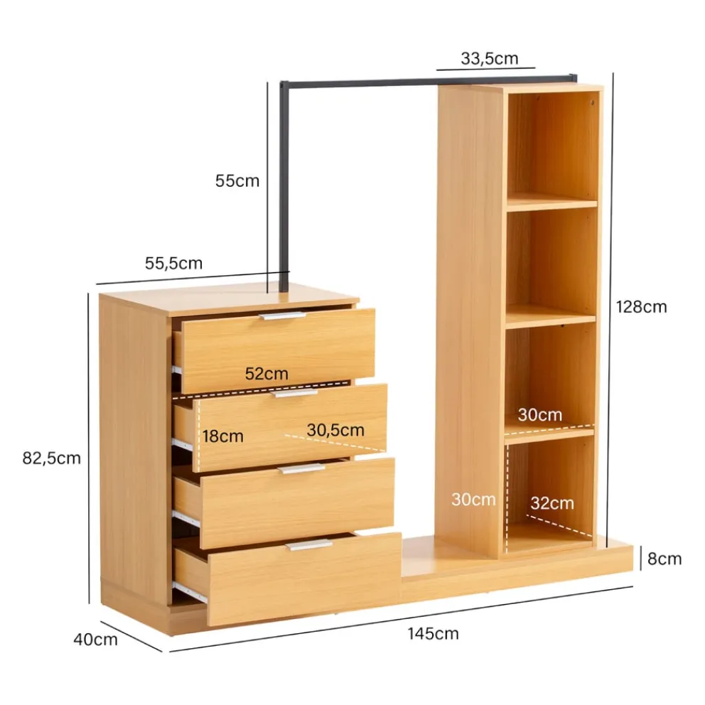 MID.YOU Kompaktgarderobe Eiche Dekor eichefarbig Sale
