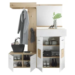 Carry Home Kompaktgarderobe Georgia eichefarbig, weiss Best