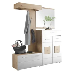 Carry Home Kompaktgarderobe Georgia eichefarbig, weiss Best