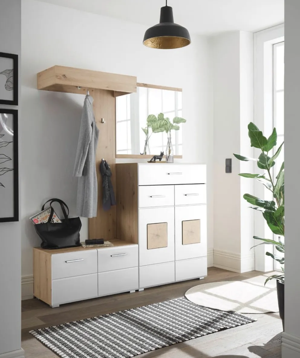 Carry Home Kompaktgarderobe Georgia eichefarbig, weiss Best