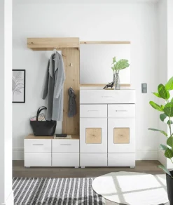 Carry Home Kompaktgarderobe Georgia eichefarbig, weiss Best