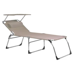 Fiam Liegestuhl Big Fifty beige, chromfarbig, schwarz Best