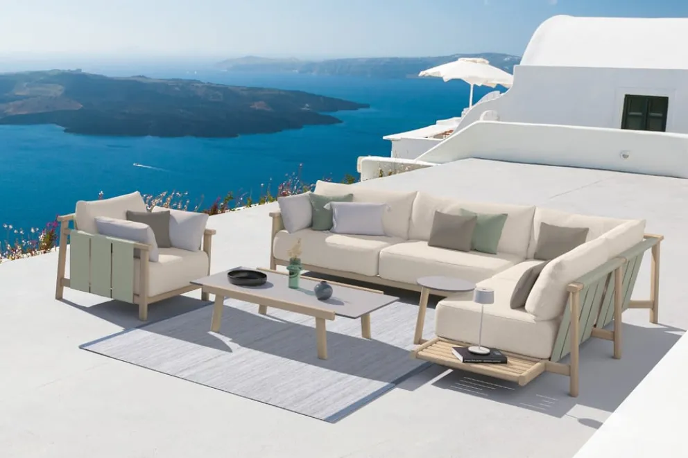 edy&liv Lounge Vaia beige, weissgrün New