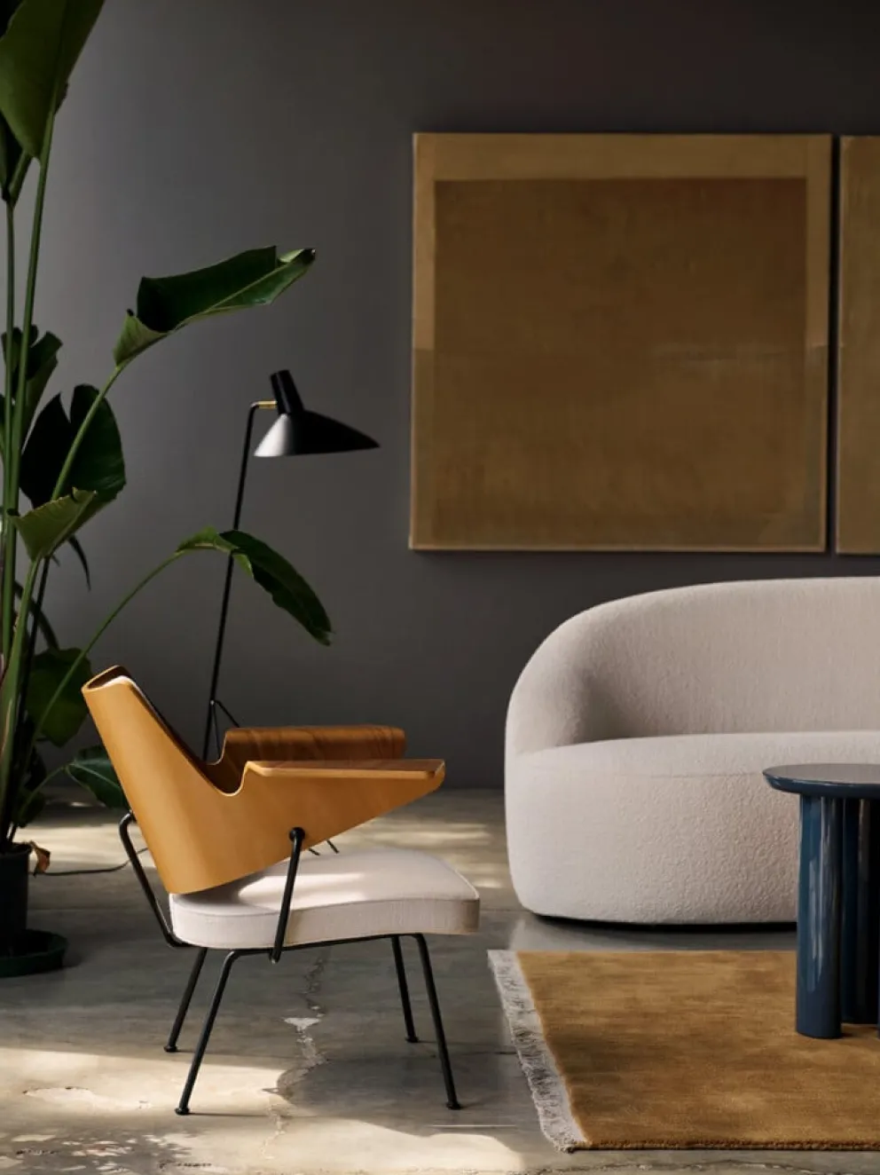 &Tradition Loungesessel RFH beige, braun, schwarz Discount