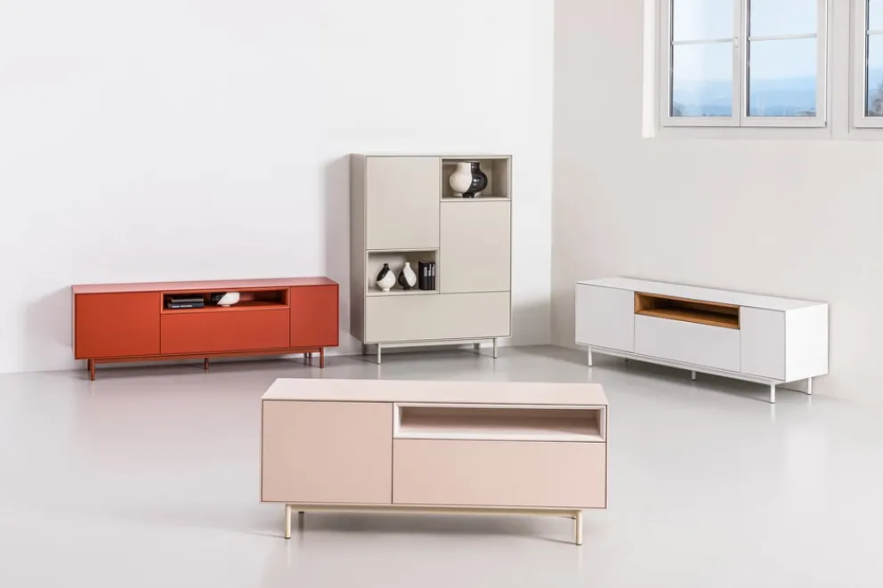 atelier pfister Lowboard Amden anthrazit, eichefarbig, weiss Clearance