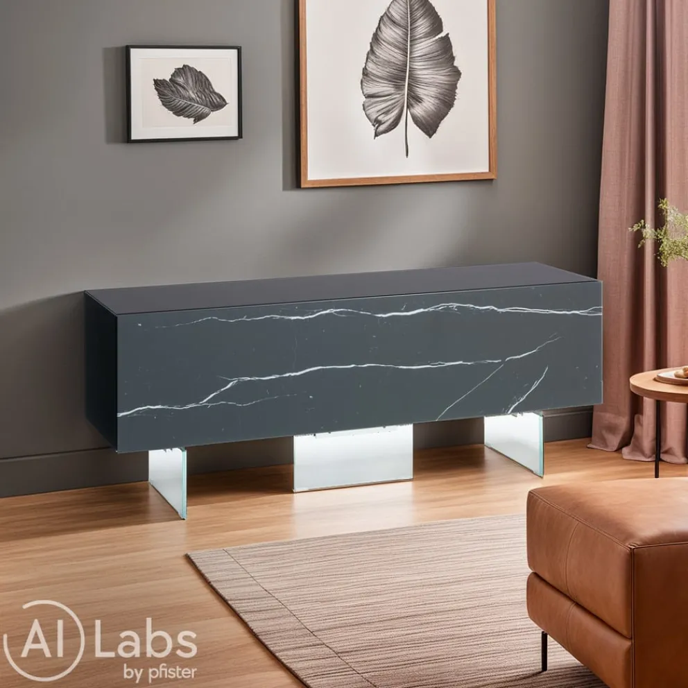 Lago Lowboard 36E8 Xglass marquina, nero New