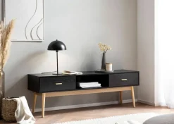 MID.YOU Lowboard Eiche Dekor schwarz Outlet