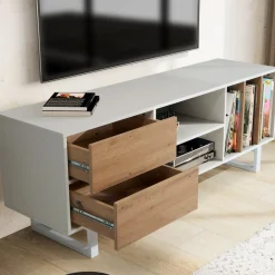 MID.YOU Lowboard Eiche Dekor weiss Outlet