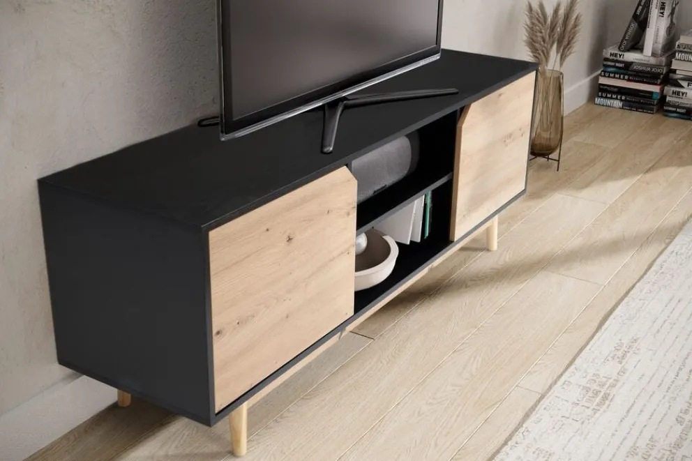 MID.YOU Lowboard Eiche Dekor schwarz Sale