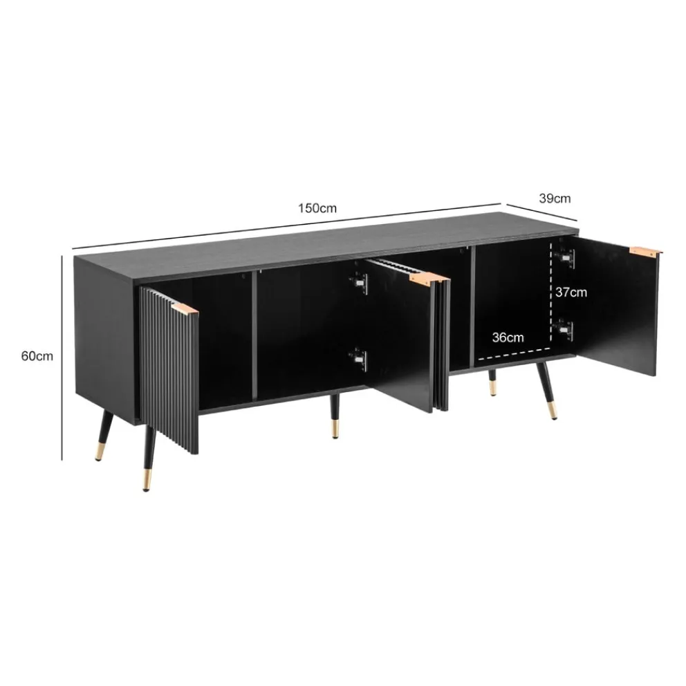 MID.YOU Lowboard Eiche Dekor schwarz Sale