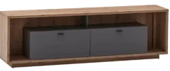 BYYU Lowboard Lizzano dunkelgrau, eichefarbig New