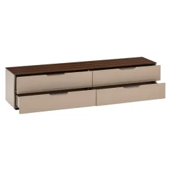 Edition Lowboard Rhea crème, nussbaumfarbig