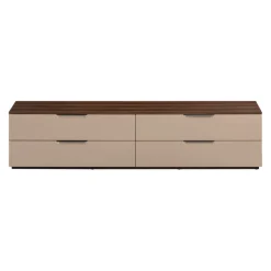 Edition Lowboard Rhea crème, nussbaumfarbig