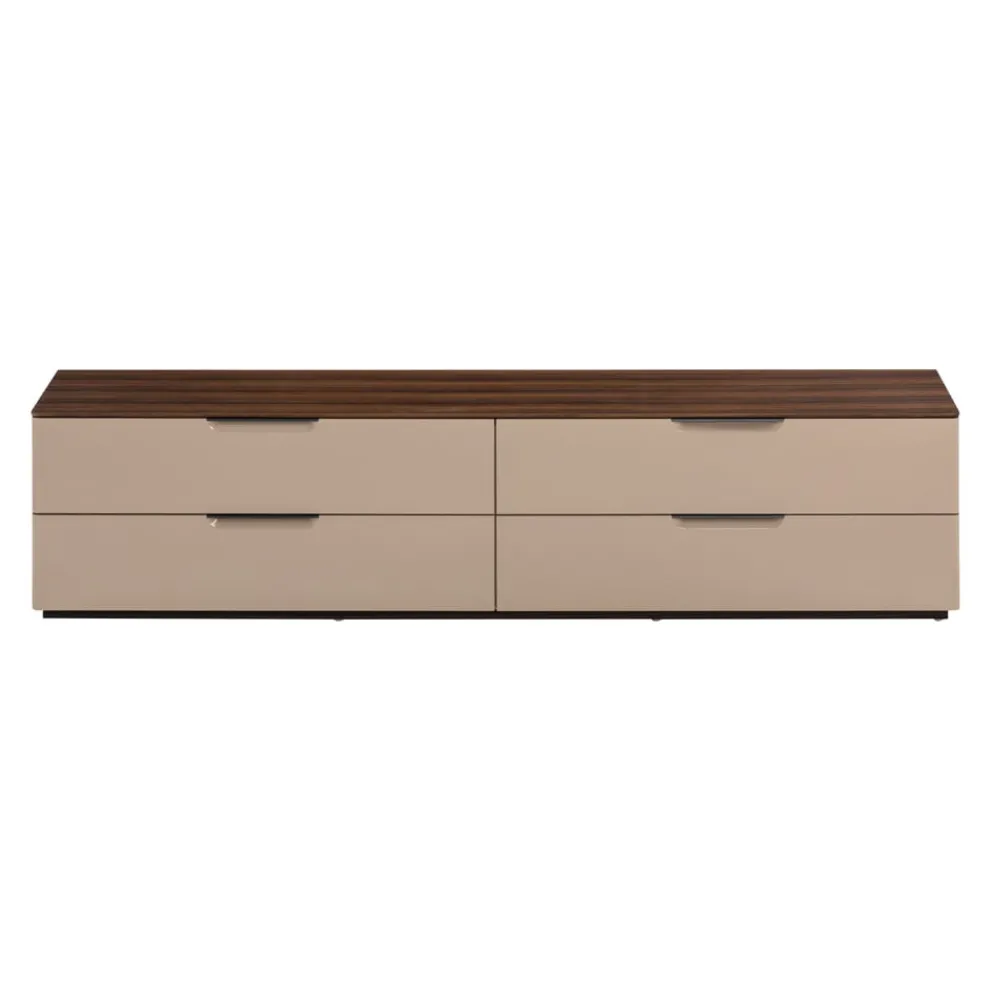 Edition Lowboard Rhea crème, nussbaumfarbig