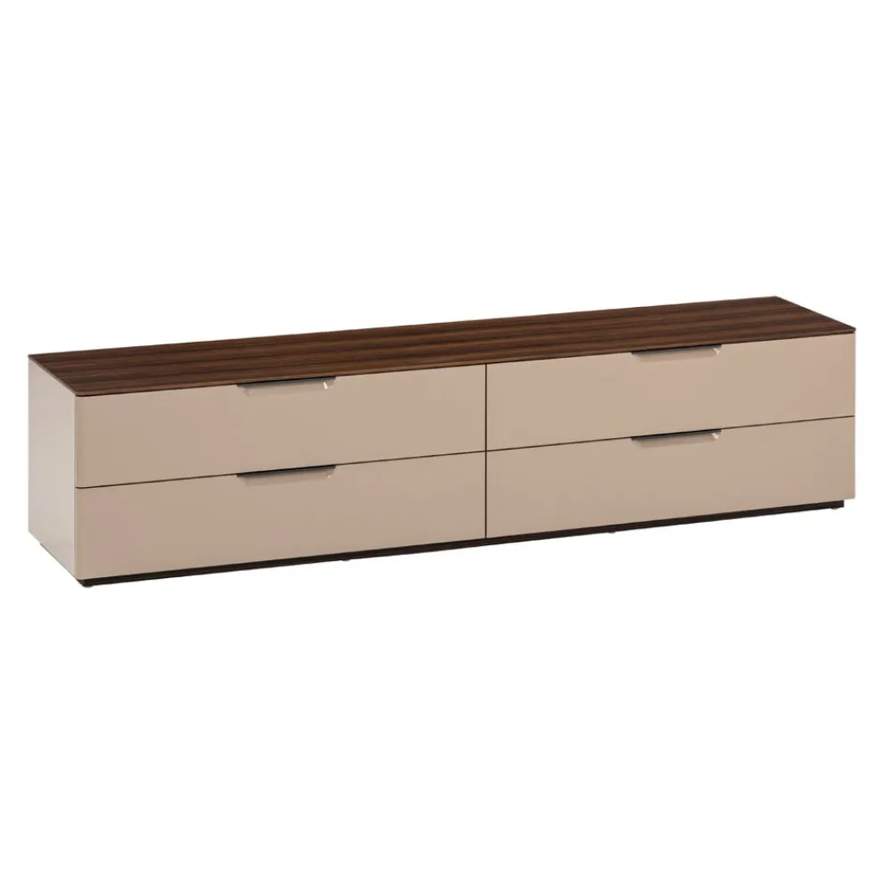 Edition Lowboard Rhea crème, nussbaumfarbig