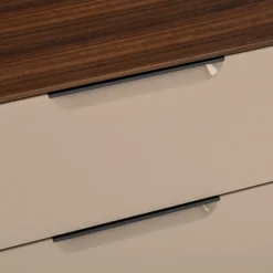 Edition Lowboard Rhea crème, nussbaumfarbig
