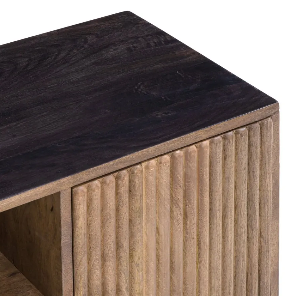 Ambia Home Lowboard Rigato mangofarbig, schwarz Sale