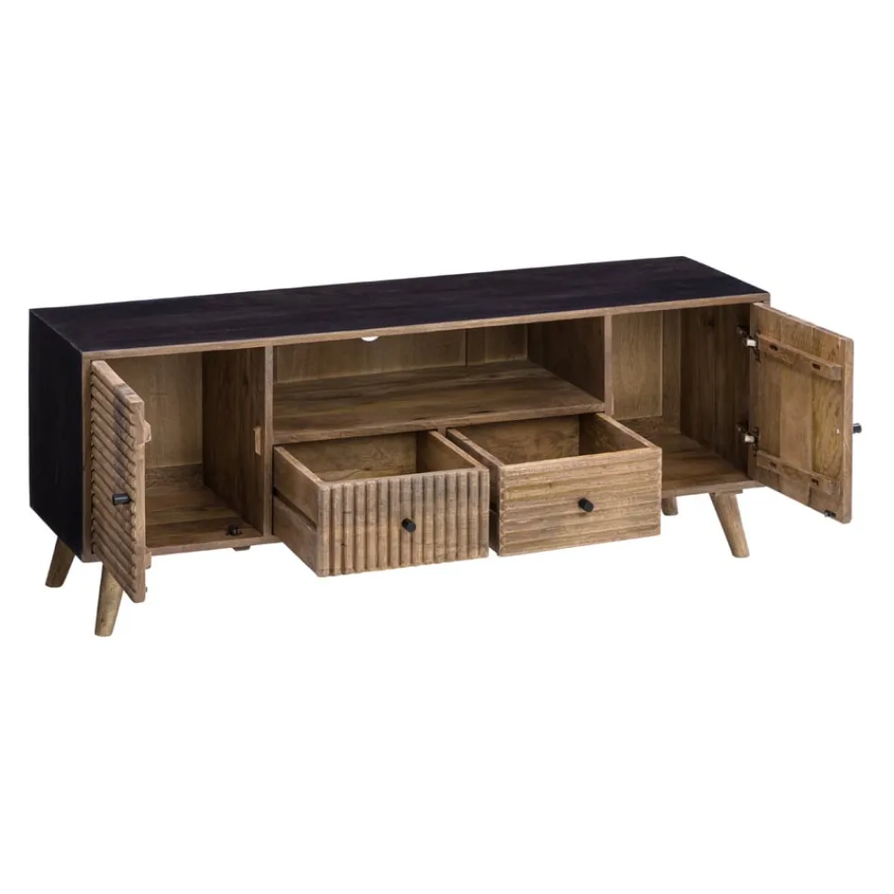 Ambia Home Lowboard Rigato mangofarbig, schwarz Sale