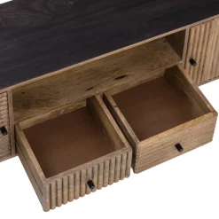 Ambia Home Lowboard Rigato mangofarbig, schwarz Sale