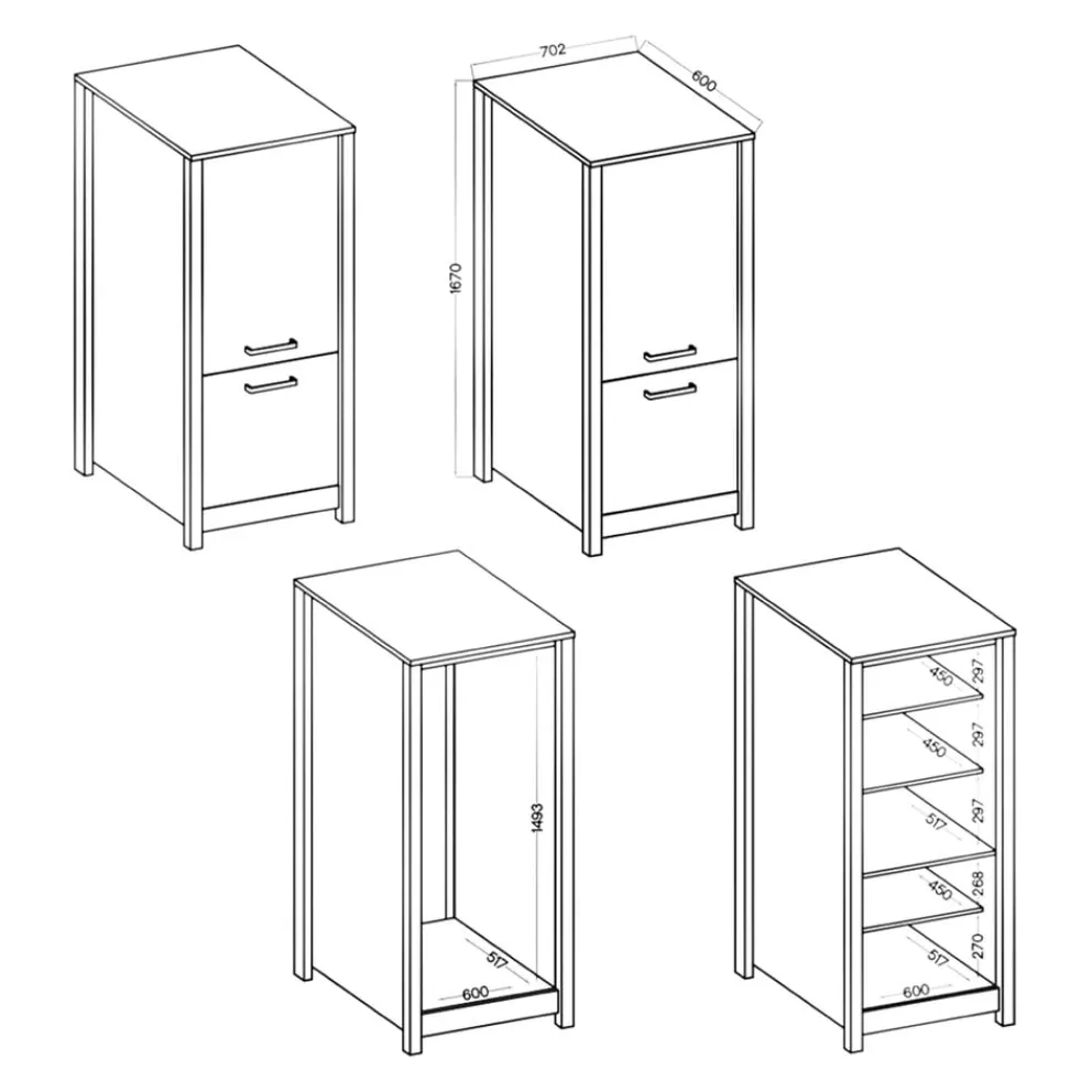 MID.YOU Mehrzweckschrank Veneto anthrazit Outlet