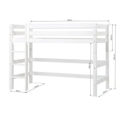 Hoppekids Mittelhochbett Einlegerahmen HS-Luxury weiss New