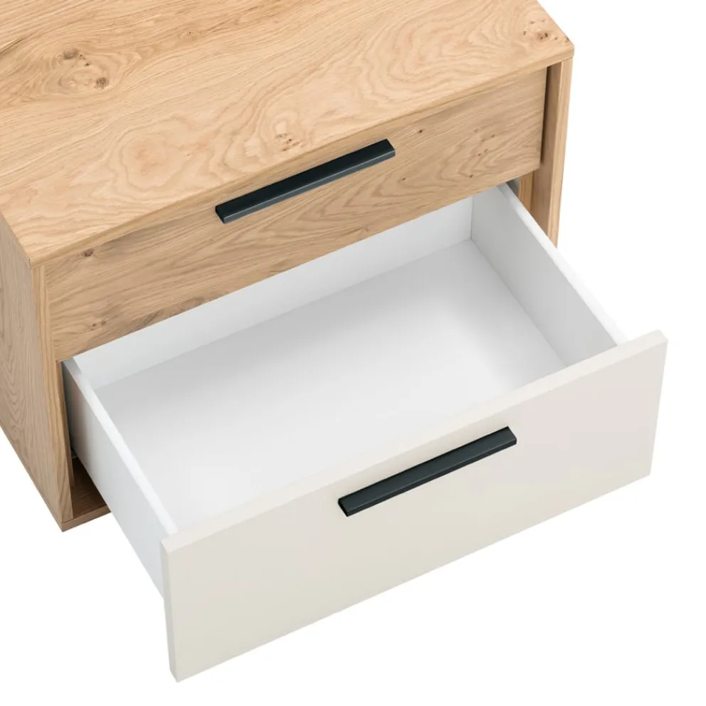 Dieter Knoll Nachttisch Gandino anthrazit, eichefarbig, sand Outlet