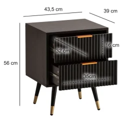MID.YOU Nachttisch Modern schwarz Hot