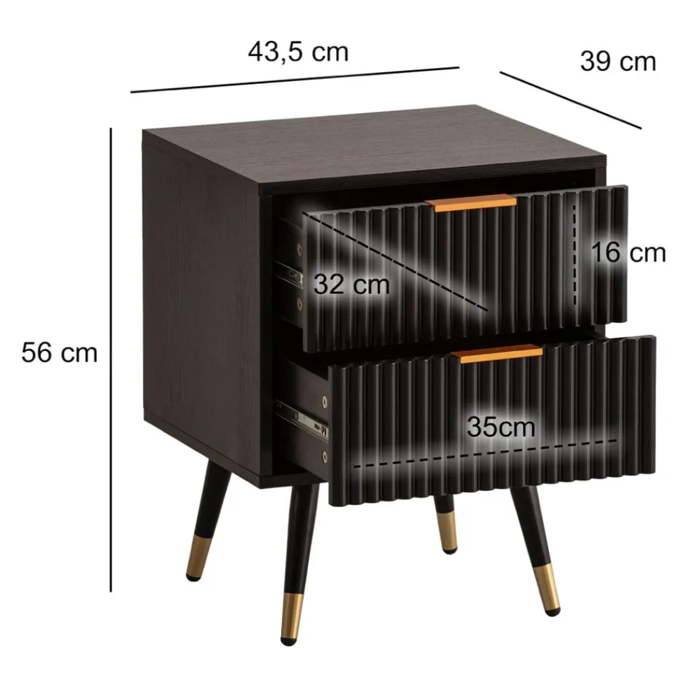 MID.YOU Nachttisch Modern schwarz Hot