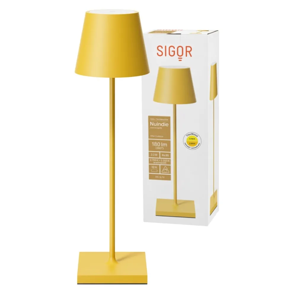 SIGOR Outdoor Tischleuchte Nuindie gelb