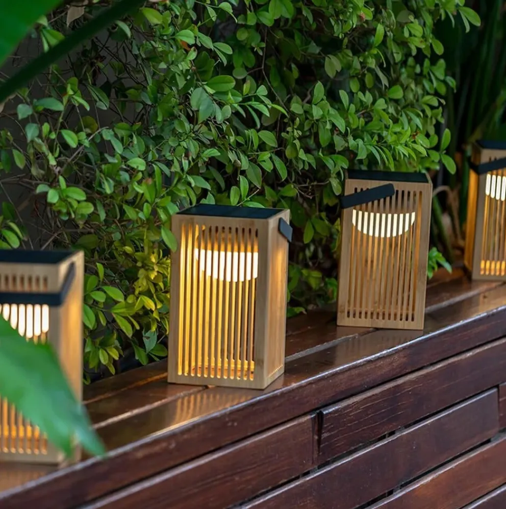newgarden Outdoor Tischleuchte Okinawa bambusfarbig