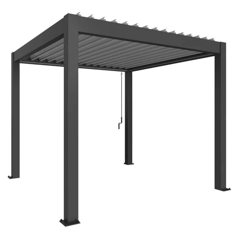 Biohort Pergola GR. 3x3 dunkelgrau, silber