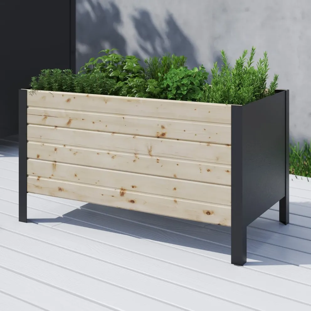 PLUS Pflanzkasten Classic naturel, schwarz Clearance