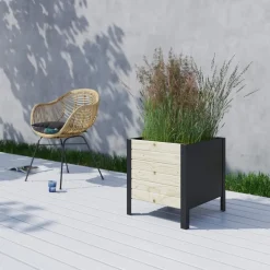 PLUS Pflanzkasten Classic naturel, schwarz New