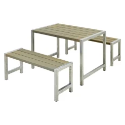 PLUS Picknicktisch Cafesatz braungrau Online