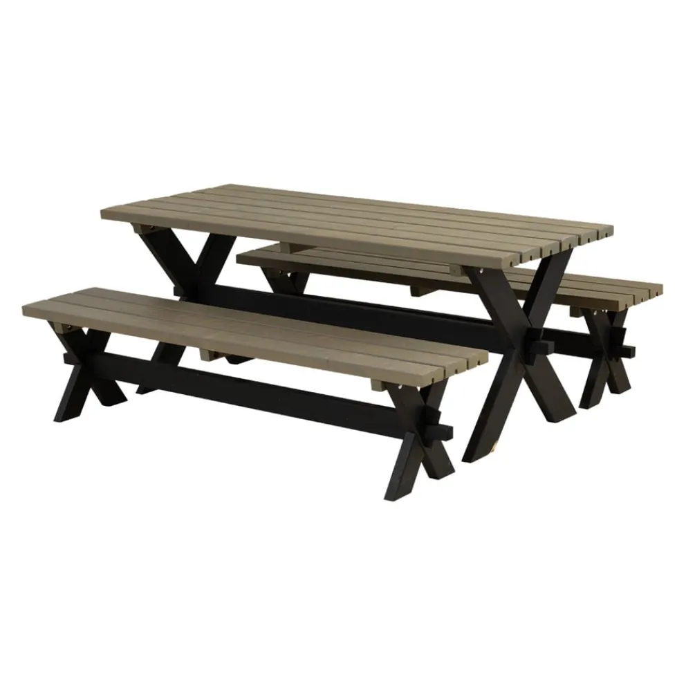 PLUS Picknicktisch Nostalgie braungrau, schwarz