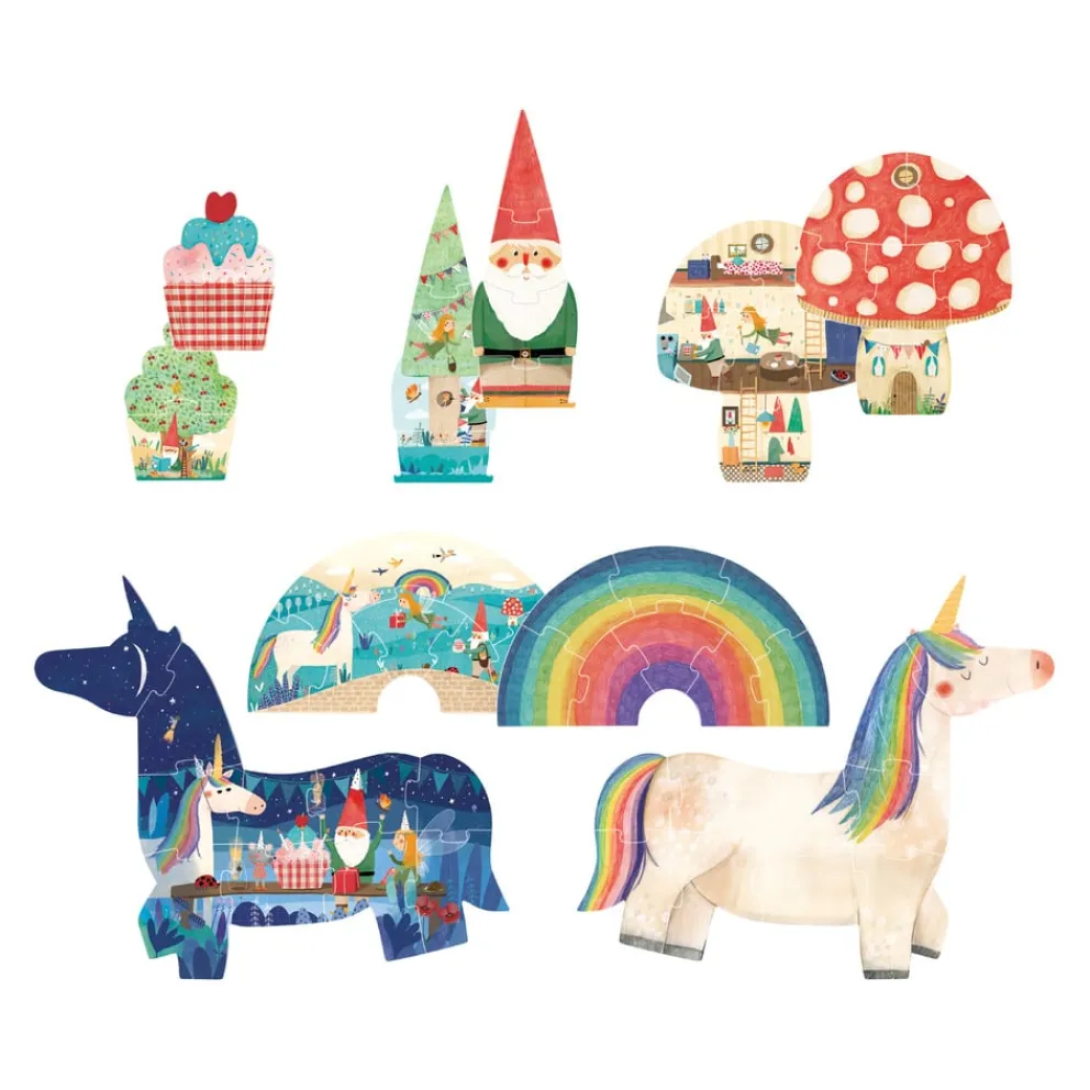 Londji Puzzle Juego blau, flieder, graublau, grün, hellblau, hellgelb, ockergelb, off-white, rosa, weiss Hot