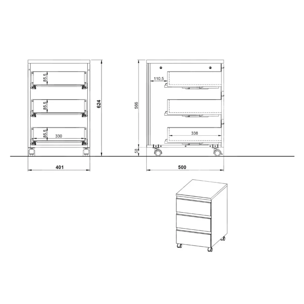 Novel Rollcontainer Deltona-105 steingrau Outlet