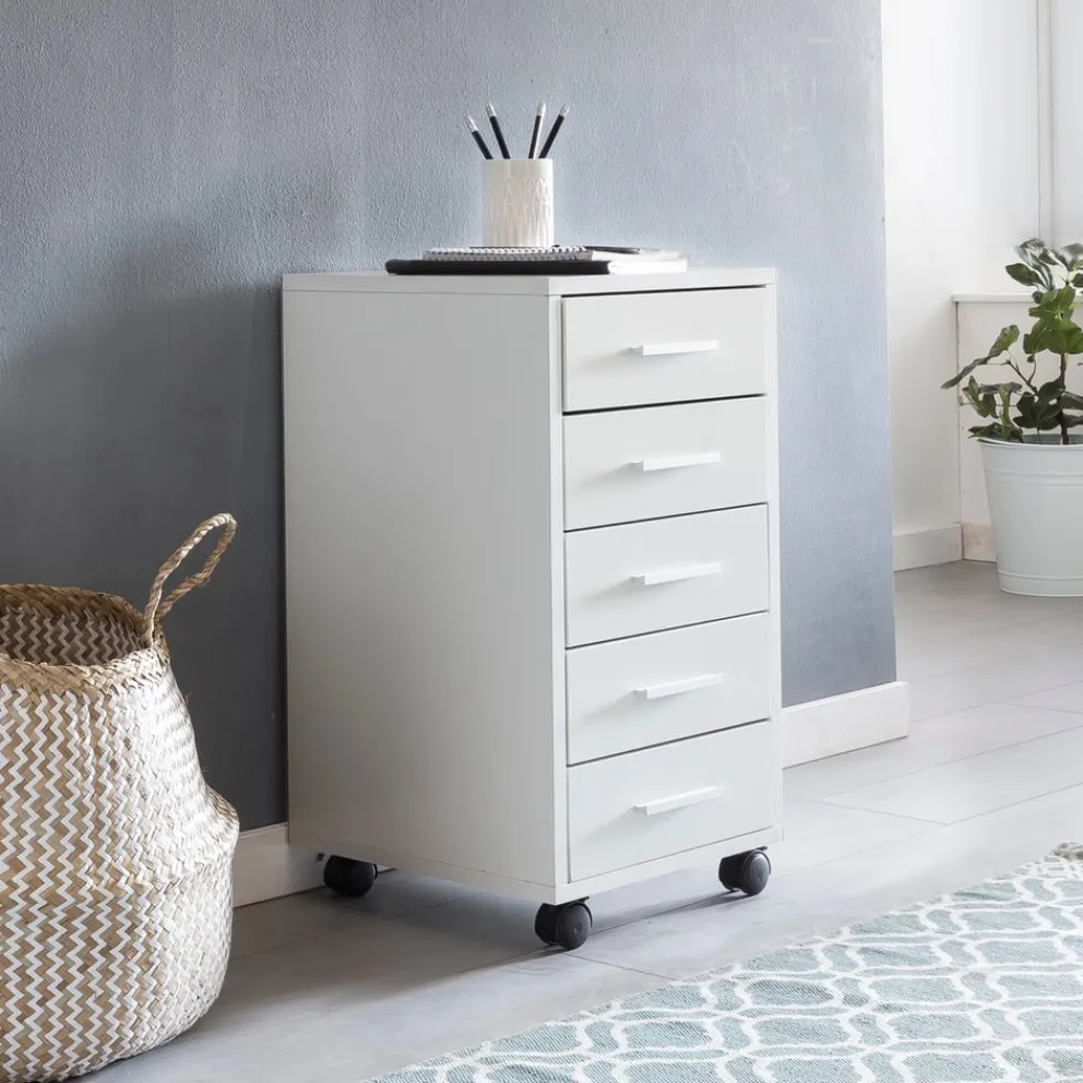MID.YOU Rollcontainer Modern weiss Outlet